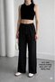 Cotton Muslin Fabric High Waist Elastic Waist Tie Wide Leg Women's Trousers