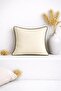 Decorative Pillow Cover with Piping – Cream & Khaki Green Elegance