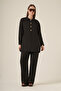 Women's Comfortable Fit Tencel Linen Set Black 31308 - 3