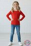 Long Sleeve Children's T-Shirt - Unisex Red Basic Cotton Crew Neck Long Sleeve Combed Cotton Children's T-Shirt - 2