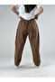 Brown Linen Women's Trousers Coc3034 - 4