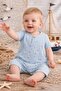 100% Cotton 4-Layer Muslin Anchor Patterned Baby Boy Summer Jumpsuit with Pockets