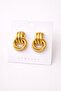 Zara Model 3-Piece Ring Knot Earrings with Gold and Silver Options - 2