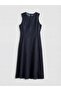 Crew Neck A-Line Jean Dress (S6) - 5