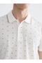Polo Collar Patterned Pique Men's T-Shirt (S6) - 3