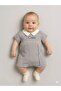 Trendy Embroidered Baby Boy Snap-On Gray Jumpsuit