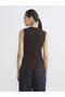 High Neck Ribbed Women's Bodysuit (S6) - 4