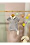 Trendy Embroidered Baby Boy Snap-On Gray Jumpsuit - 2