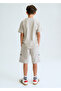 Boy's Zippered Bermuda Shorts Beige - 6219 - 3