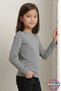Long Sleeve Children's T-Shirt - Unisex Gray Basic Cotton Crew Neck Long Sleeve Combed Cotton Children's T-Shirt - 3