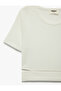 Short Sleeve Crew Neck Crop T-Shirt with Window Detail - 6