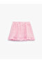 Elastic Waist Ruffle Detailed A-Line Embroidered Skirt - 3