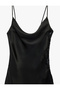 Asymmetrical Cut, Rope Straps, Lace Detail, Degaje Collar, Long Satin Dress - 5