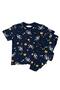 Boys' Pajama Set Astronaut Space Themed 100% Cotton Single Jersey Fabric Short Sleeves Crew Neck - 2