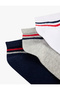 Striped Cotton 3-Piece Booties Socks Set - 3
