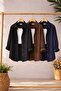 3-Pack Black, Dark Brown, Navy Blue Oversized Linen Textured 100% Cotton Single Pocket Loose Shirt