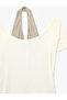 Viscose Blend Boat Neck Short Sleeve Slim Fit Crop T-Shirt - 5