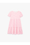 Layered Detailed Patterned Pink Girl's Dress 6Skg80089Ak - 3