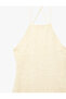 Crossed Straps, Floral Embroidery, Open Back, Pique Fabric Long Dress - 5