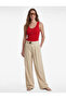 Button Detailed U-Neck Sleeveless Slim Knitwear Blouse