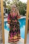 Women's Bohemian Patterned Layered Long Hijab Dress Comfortable Fit Stylish Daily Wear - 3
