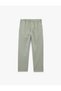 Linen Cotton Blend Trousers with Lace-Up Waist and Pocket Detail - 3