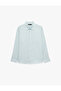 Regular Fit Button-Down Collar Long Sleeve Linen Shirt - 4