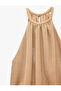 Halter Neck Sleeveless Flounce Layered Metallic Mini Evening Dress - 5