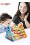 Wooden Activity Centre Triangle Toys Alphabet Blocks Abacus Clock Activity Cube for Toddlers 5 in 1 - 2