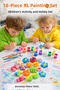 18 Pieces (3D) Flower Leaf Motif Stone Painting Set Children's Development Activity Set Stone Painting - 3