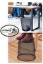 Colorful Trash Can with Stainless Steel Mesh 1 Piece Office Desk School Trash Can Metal Perforated Easy Use - 5