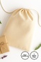 3-Piece Lace-Up Cream Raw Cloth Pouch, 25X40 cm (Drawstring Cloth Bag, Gift Bag, Natural Fabric Pouch)