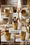 Makeup Organizer, Makeup Brush Holder, Makeup Organizer Set, Gold Color, Model 19 - 4