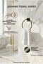 Black 3-Piece Adhesive Bathroom Set |   3-Tier Corner Bathroom Shelf, Square Lid Paper Holder, Ring Towel Holder - 6