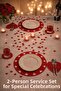 Heart-Shaped Serving Tray for 2 People - American Serving Set for Valentine's Day and Other Special Occasions