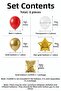 Red Transparent Chrome Gold Star Balloon Set 8-Piece Birthday Party Decoration with Confetti - 2