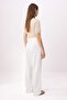 Beyaz Limited Edition Straight/Düz Kesim Pilili Dokuma Kumaş Pantolon TWOAW23PL00401 - 4