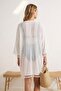 Ecru Woven Tassel Beach Mini Kimono&Kaftan Tbess25Km00019 - 2