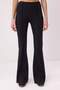 Siyah Flare/İspanyol Paça Yüksek Bel Fitilli Esnek Örme Pantolon TWOSS26PL00115 - 3
