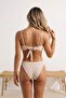 Ecru Textured Strapless Brazilian Bikini Set with Coated Cast Accessories Tbess26Bt00057 - 2