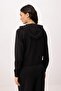 Siyah Regular/Normal Kalıp Kapüşonlu Aksesuar Detaylı Örme Sweatshirt TWOSS26SW00012 - 4