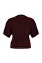 Kahverengi Fitted/Vücuda Oturan Kayık Yaka Kısa Kollu Esnek Örme Bluz TBBSS26AF00139 - 7