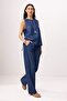 Koyu Mavi Orta Bel More Sustainable %100 Tencel Wide Leg Jeans TWOSS26JE00234 - 2