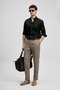 111010654 Pitaya Men's Linen Shirt Comfort Fit Men's Shirt Black - 2