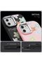 iPhone 16E Compatible Shock-Absorbing Camera Protected Pink Silicone Case Floral Print - 5