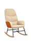Scaun balansoar, alb crem, material textil - 2