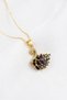 Swan Model Black Zircon Stone Stainless Steel Gold Color Women's Necklace - 5