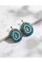 Blue Natural Stone Look Polymer Clay & Epoxy Design Nail Earrings (Nails Stainless Steel) - 5