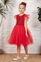 Girl's Dress with Tutu Skirt Red - 4