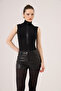Turtleneck Sleeveless Layla Cashmere Blouse Black - 6